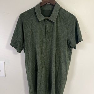 Lululemon men Metal Vent Tech green polo large